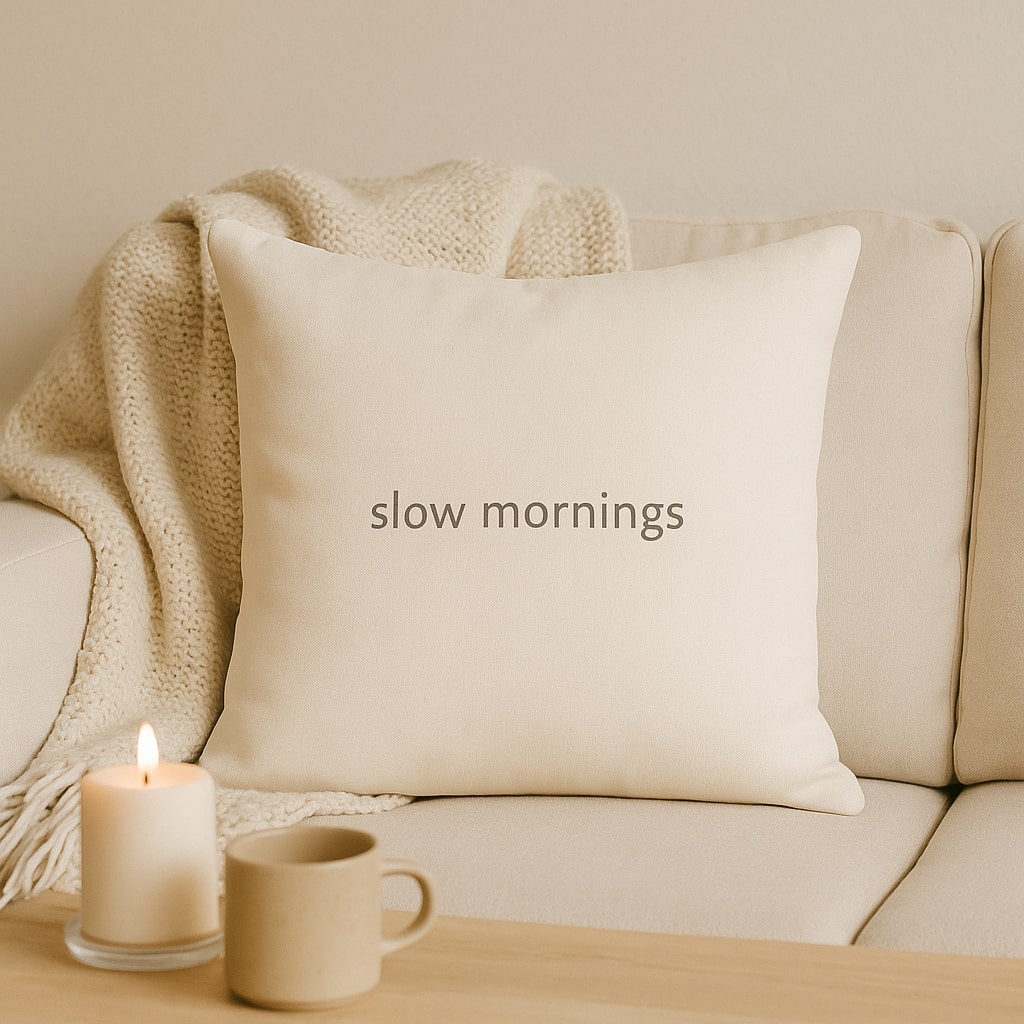 slow mornings – Premium Linen-Feel Pillow