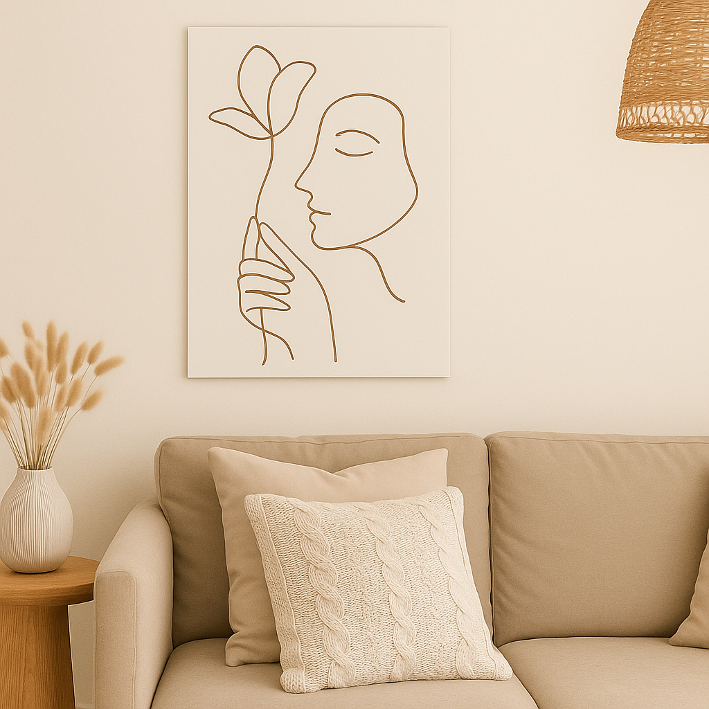 floral gaze – minimalist line art poster