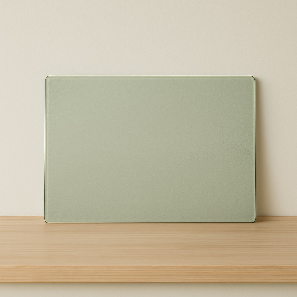 sage haze – textured glass cutting board