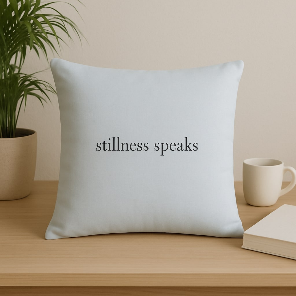 stillness speaks – Premium Linen-Feel Pillow