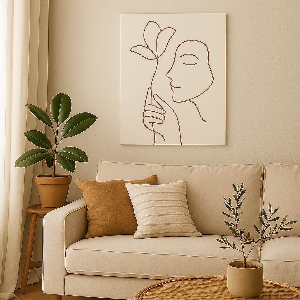 floral gaze – minimalist line art poster