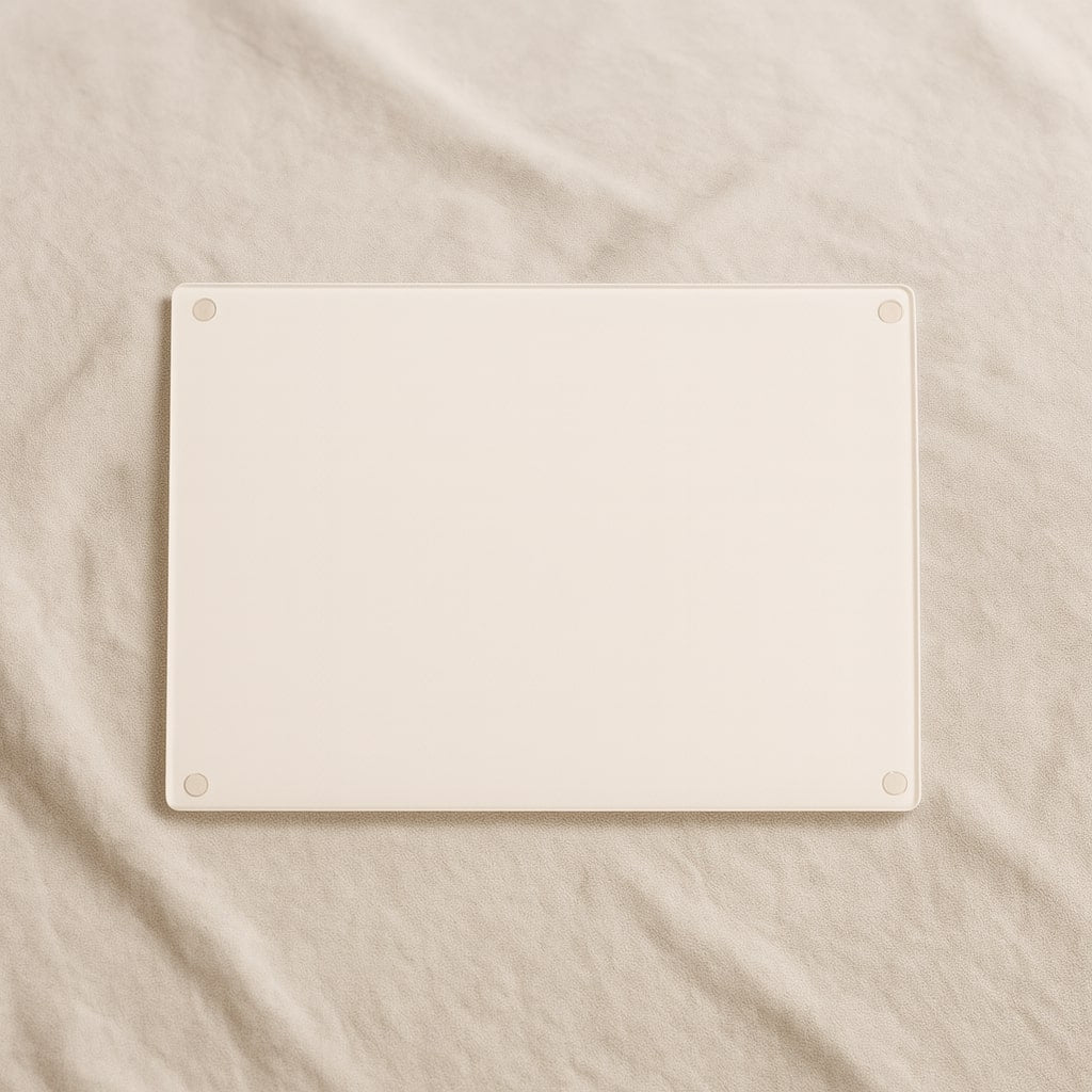 warm sand – textured glass cutting board