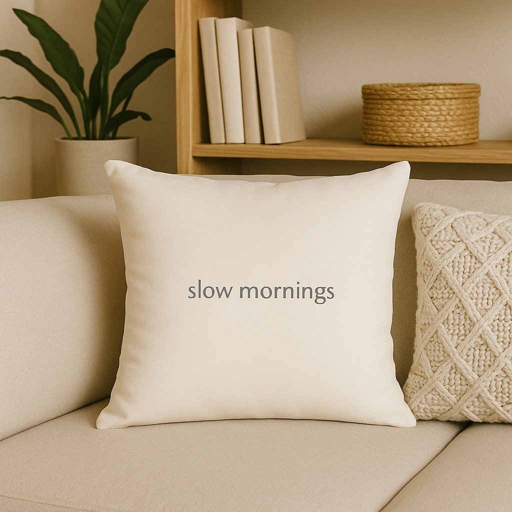 slow mornings – Premium Linen-Feel Pillow