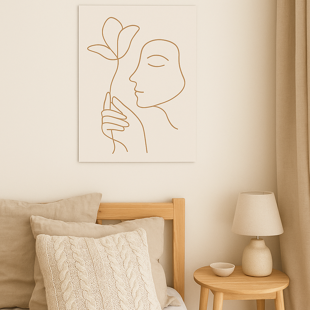 floral gaze – minimalist line art poster