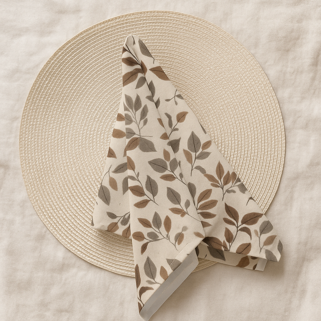 earthy leaves – cloth napkin set (4 pcs)