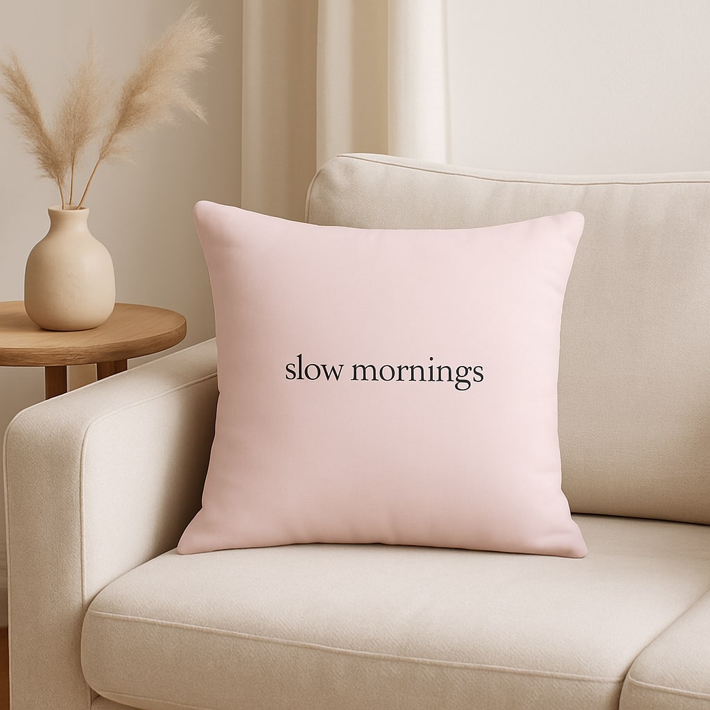 slow mornings – Premium Linen-Feel Pillow