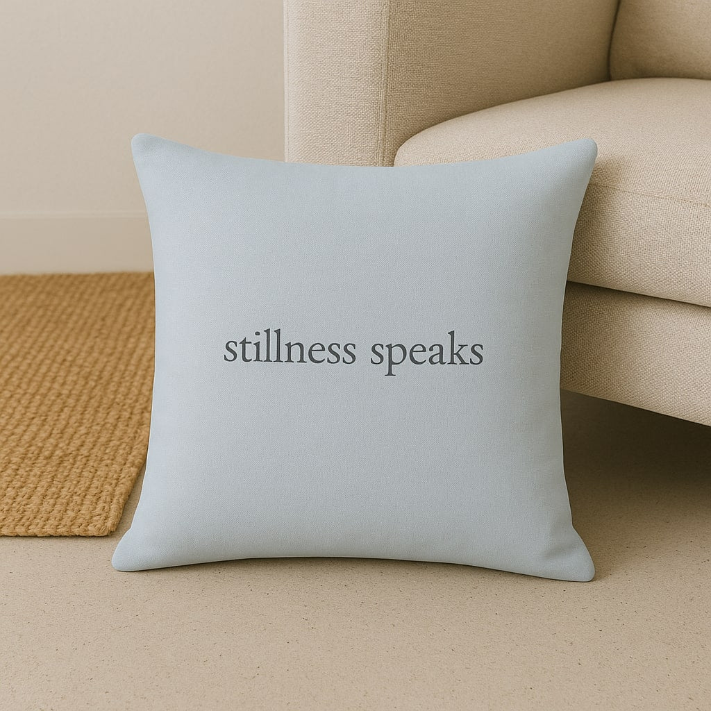 stillness speaks – Premium Linen-Feel Pillow