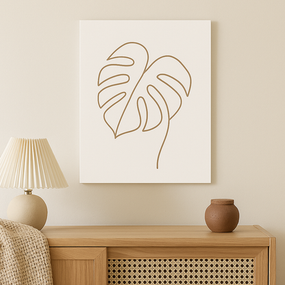 monstera touch – minimalist line art poster