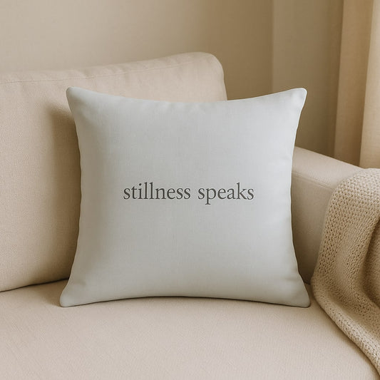 stillness speaks – Premium Linen-Feel Pillow