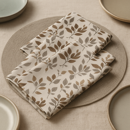 earthy leaves – cloth napkin set (4 pcs)