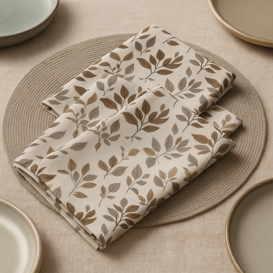 earthy leaves – cloth napkin set (4 pcs)