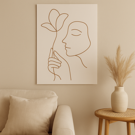 floral gaze – minimalist line art poster