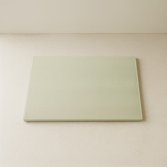 sage haze – textured glass cutting board