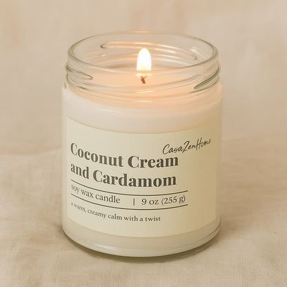 coconut cream and cardamom – Premium Scented Soy Candle