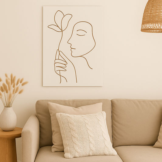 floral gaze – minimalist line art poster