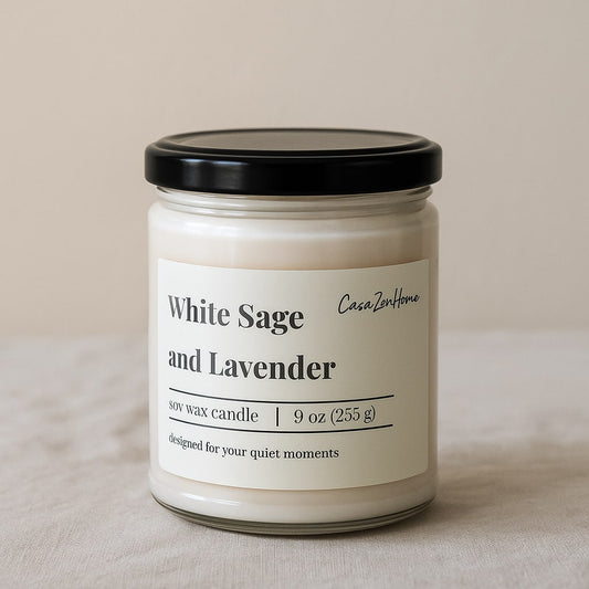 white sage and lavender – Premium Scented Soy Candle