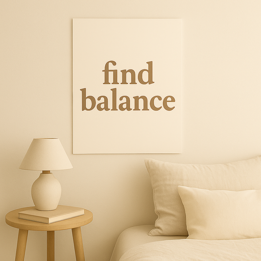 find balance – cozy quote poster