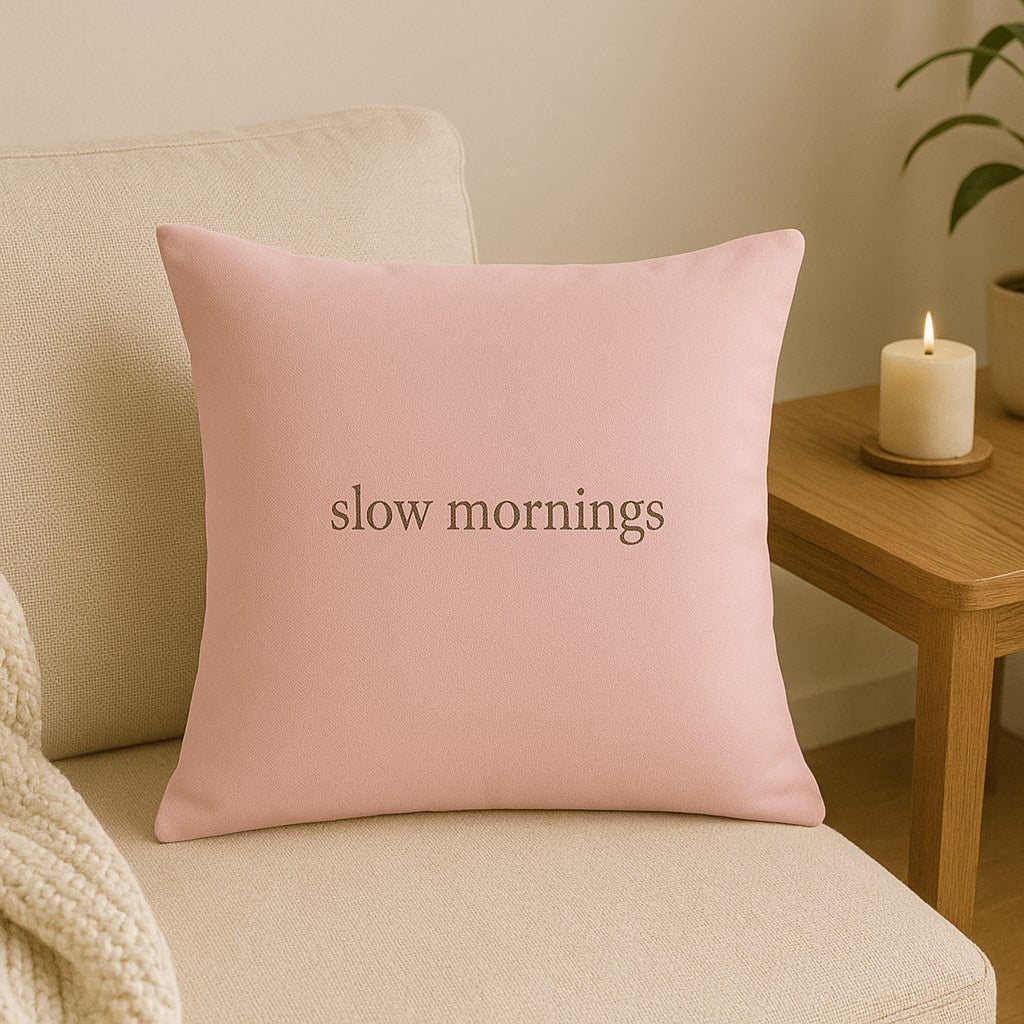 slow mornings – Premium Linen-Feel Pillow