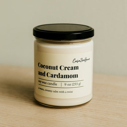 coconut cream and cardamom – Premium Scented Soy Candle